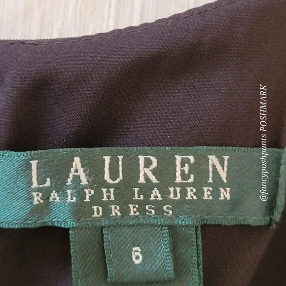 RALPH LAUREN luxury formal tiered fully lined satin cocktail party dress classic - Picture 12 of 17
